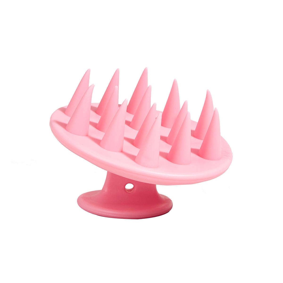 KIRA Hair Shampoo Brush Head Scalp Massager Scrubber, Mold-Free One-Piece Solid Silicone for Healthy Hair Growth Dry Scalp Dandruff, Adults Children And Men & Women (Pink)