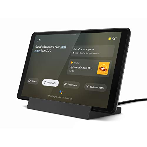 Lenovo Smart Tab M8 Tablet, pantalla 8 pulgadas HD IPS con Smart Charging Station, procesador Mediatek Helio A22, 32 GB ampliable hasta 128 GB, RAM 2 GB, WIFI+LTE, Android 9, Iron Grey