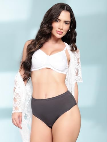 Image of Shasmi Women's Super Combed Cotton Mid Low High Rise Coverage Hipster Full Briefs Breathable with Concealed Waistband Ladies Underwear Panties (Hipster 8901)
