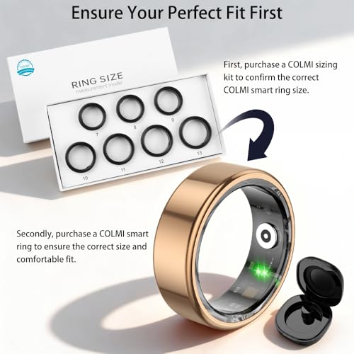 R02 Smart Ring, a Smart Ring for Women and Men, Supports Heart Rate, Blood Oxygen, Sleep Health Monitoring, Size First S - Additional View