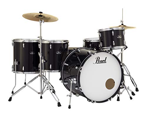 Pearl Roadshow Drum Set 5-Piece Complete Kit With Cymbals And Stands, Jet Black (Rs525Wfc/C31) #TOP1