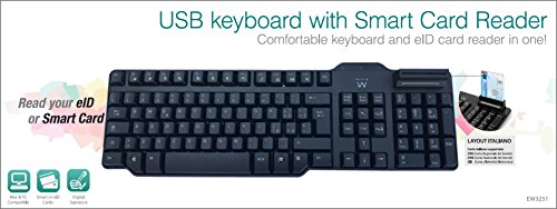 Ewent EW3251 Tastiera USB Italiana con Lettore di