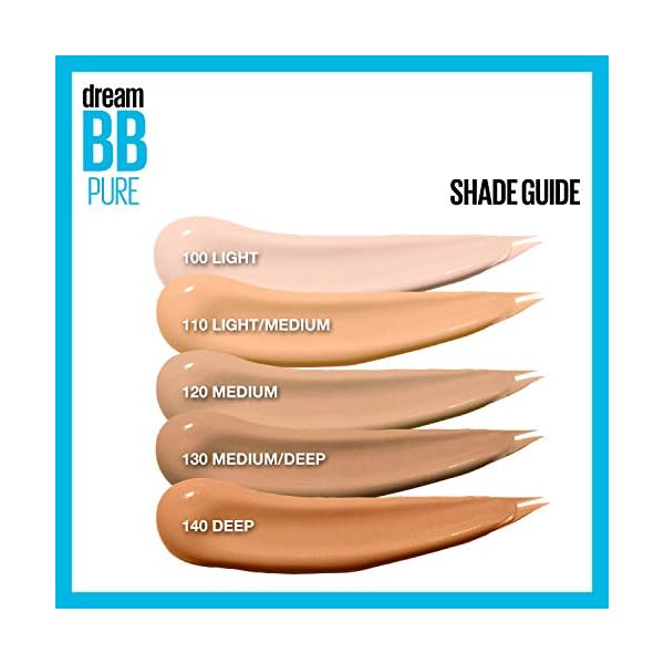 Maybelline Dream Pure Skin Clearing BB Cream, 8-in-1 Skin Perfecting Beauty Balm With 2% Salicylic Acid, Sheer Tint Coverage, Oil-Free, Light/Medium, 1 Count
