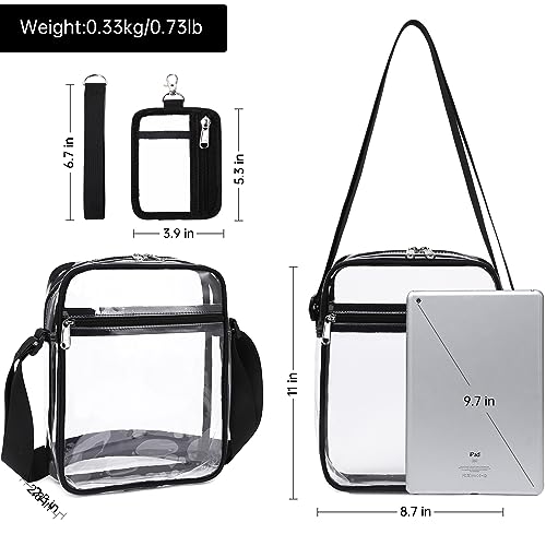 Clear Messenger Bag for Work & Business Travel for Men & Women, Stadium Approved2