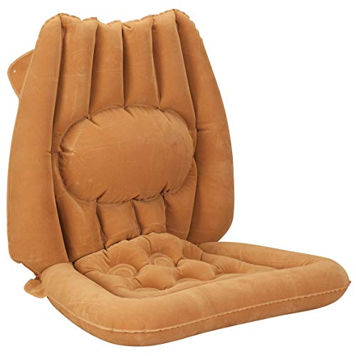 Fox Valley Traders Inflatable Comfort Chair Cushion with Lumbar Support, Velour-covered PVC, Pump Not Included - Measures 20 1/2