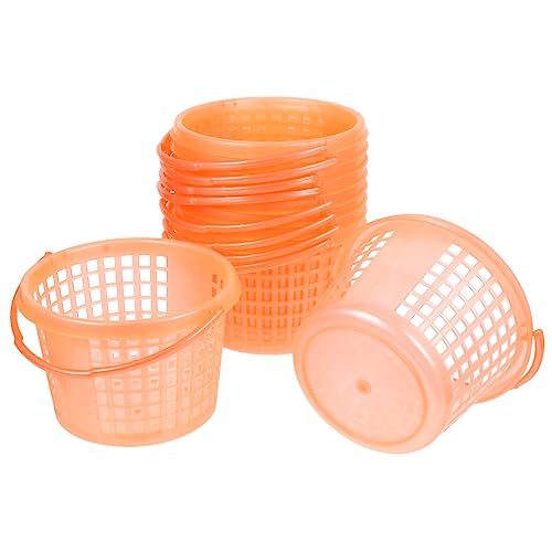 OFFSCH Plastic Fruit Baskets Set of 10 Mini Size Basket for Fruits Pickup Multi-purpose Storage Random Color