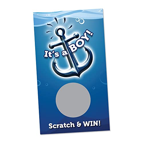 Image of Anchor Boys Baby Shower Scratch Off Cards - (30 Cards) - Scratch & Win for Boys - Party Raffle - Door Prizes - Scratch Off Tickets