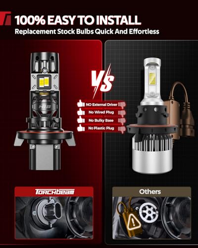 Image of Torchbeam H13 LED Light Bulbs, 2026 New Version, 71000LM 1000% Brighter, 6500K White Lighting Source, 2-Pack