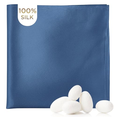 Image of MANSPHIL 100% Real Mulberry Silk Pocket Square for Men, 11x11 Inch Solid Handkerchiefs, Multi Colors