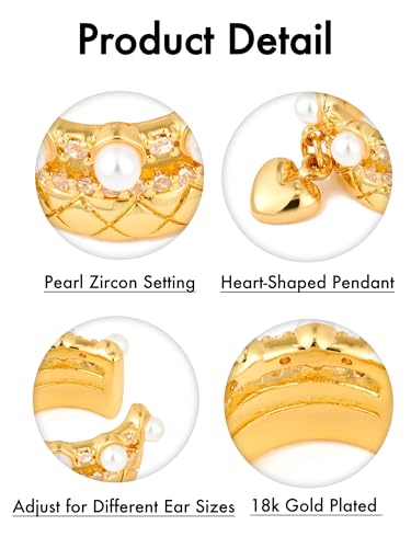 18k Gold Plated Pearl Ear Cuff4