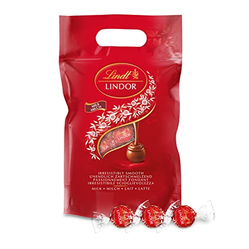 Lindt - Sachet Grand format LINDOR - Chocolat au Lait - Cœur Fondant, 1kg