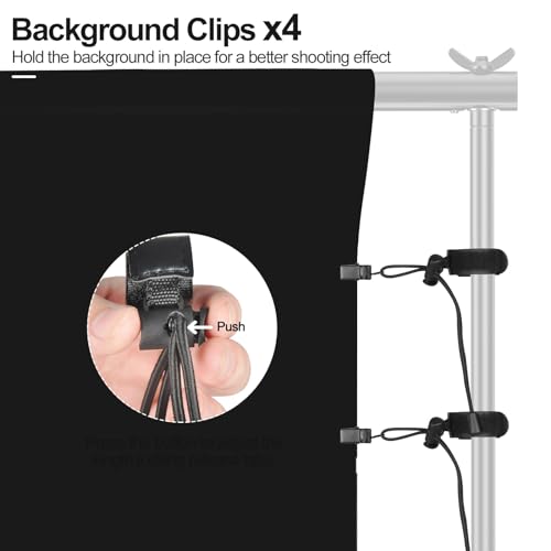 Image of EMART 8.5x10ft Black Photo Backdrop Screen for Photography, Large s Drapes Party Background Curtain, Polyester Fabric Sheet Video Studio Portrait Photoshoot