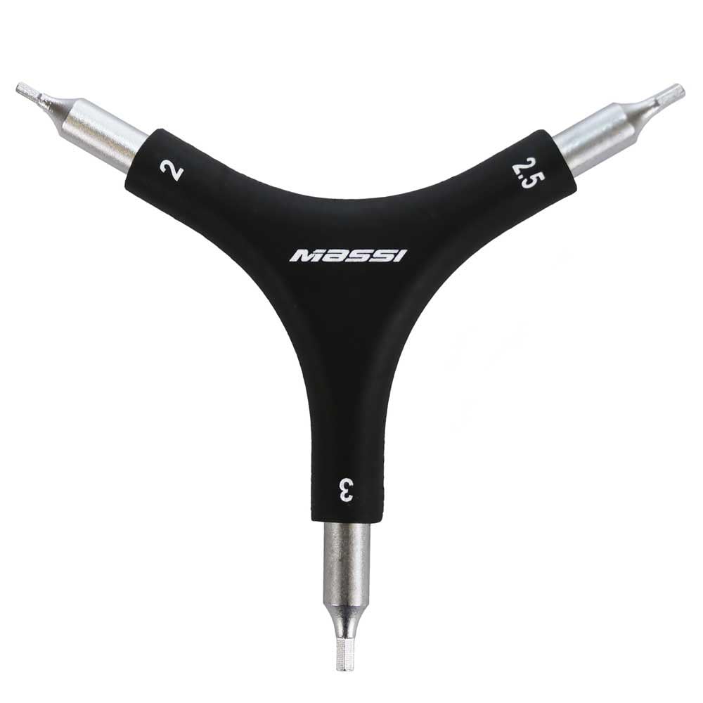 Massi Triple Allen Wrench 2/2.5/3 MM Bike Accessories, Unisex Adults, Black (Black), One Size