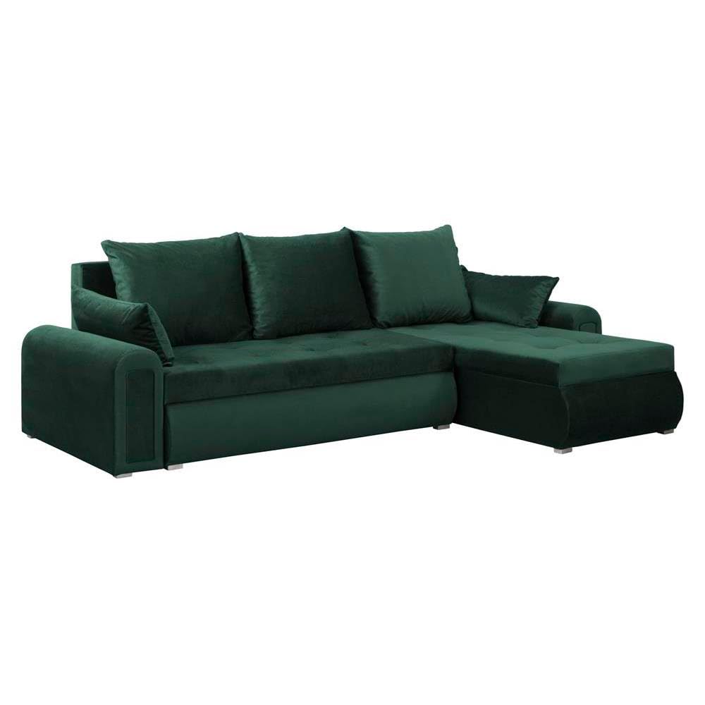 Forli Ecksofa 232x143x80cm Grün Wohnzimmer Couch Schlafsofa