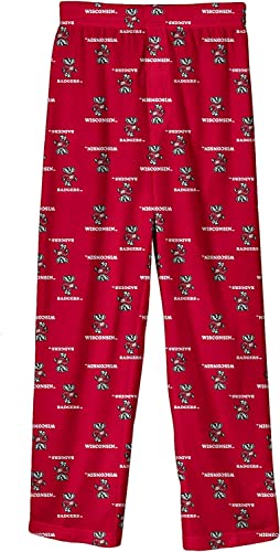 NCAA Wisconsin Badgers Outerstuff Red All Over Youth Pajama Pants (Small)