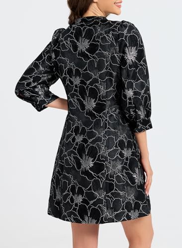 Image of Ladyful Women's Floral Jacquard Dress Cocktail Mini Shift Dresses