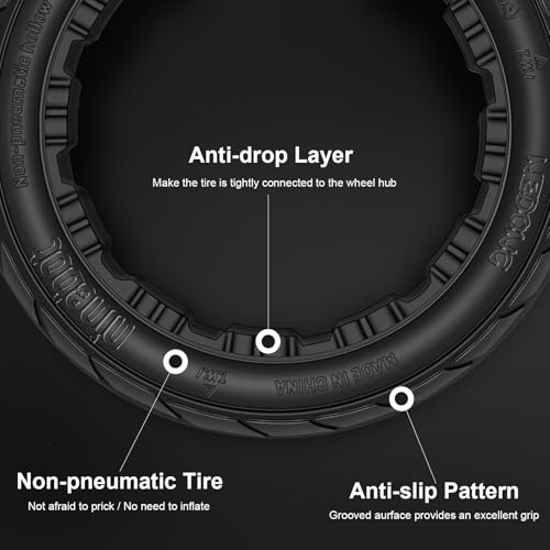 2PCS 10-2.75 Quick Release Drift Tires for Ninebot Gokart Pro/Pro 2, Original Solid Tires for Segway Ninebot S Max, Rear Tire for Ninebot Gokart (with Ninebot S Max) and Ninebot Gokart Lamborghini - Thumbnail 3