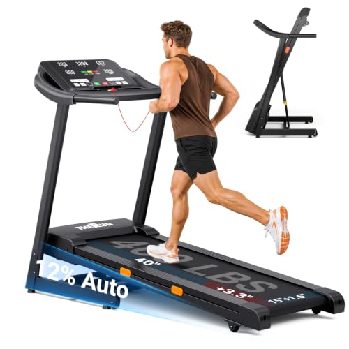 Image of THERUN Walking Pad with Handle Bar, Under Desk Walking Treadmill for Home | 38x15 inch (96.5x38 cm) Belt, 0.6-6.2 MPH (1-10 KM /H), 300 lbs (136 kg) Capacity, Quick-Fold Handle, Armrest Control Panel