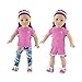 Emily Rose 18 Inch Doll Clothes | Amazing Mix and Match Running Exercise Outfit, Includes Pink Shorts, Matching T-Shirt, Multi-Color Leggings and Cool Pink Sneakers | Fits American Girl Dolls