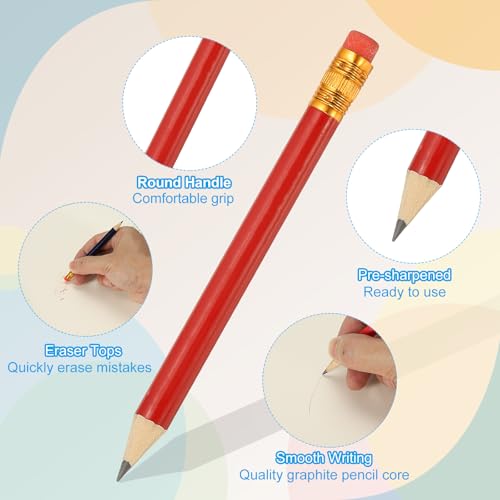 Mini crayons pré-aiguisés rouge pour simplifier les notes de bureau - 3