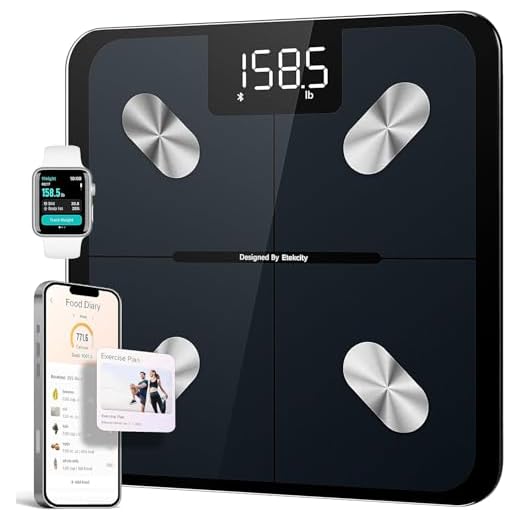 Etekcity Body Fat Scales Digital with App 180 kg / 400 lbs, Smart Scales with Body Fat and Muscle Mass, Bluetooth Body Scales for Baby and Pregnant Women, Black