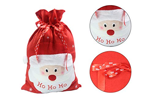 Lot de 2 sacs Motif Père Noël avec inscription « Ho Ho Ho » 50 x 72 cm - Image 4