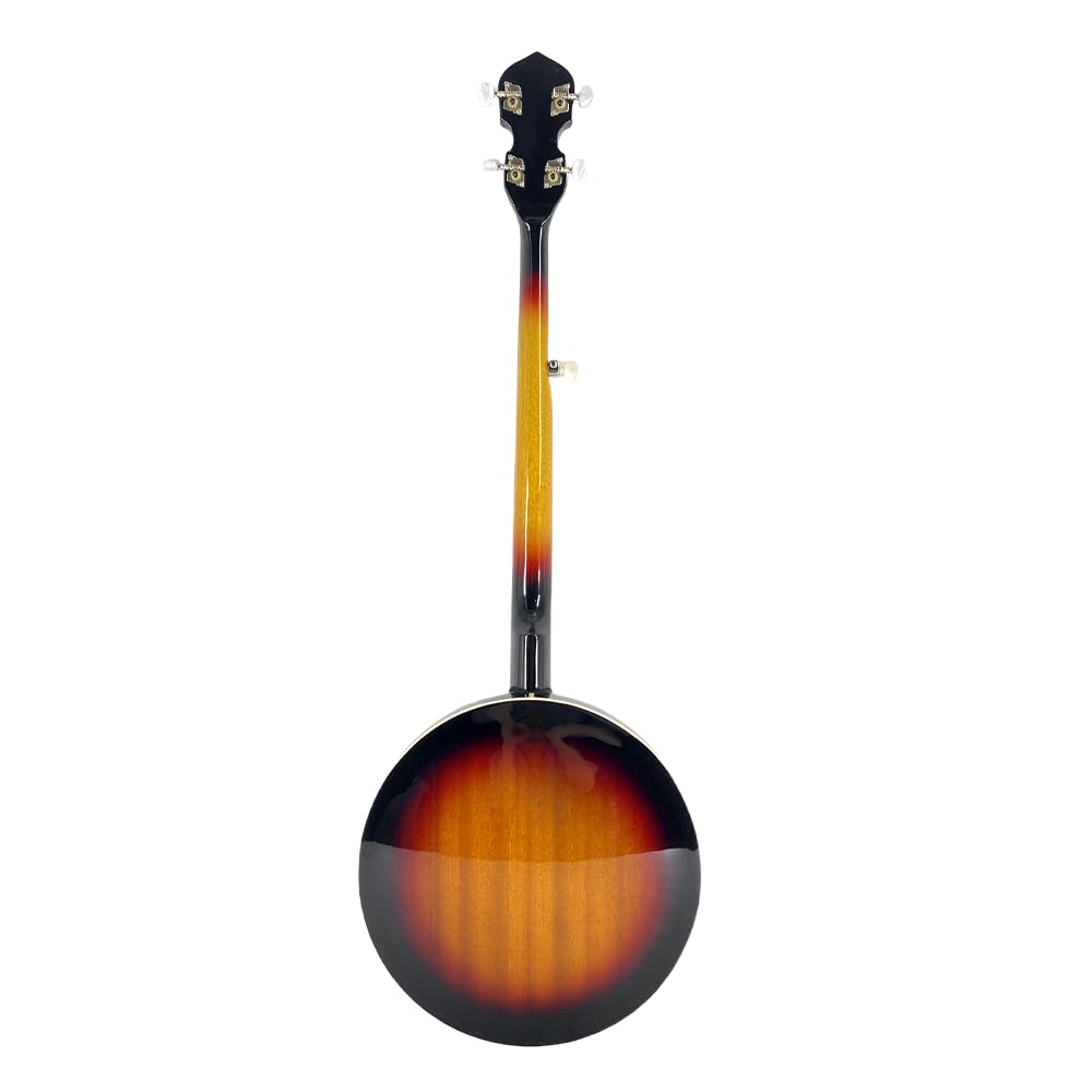 Banjo Banjo-Set mit 5 Saiten, volle Größe, mit Resonator, Banjo-Set mit geschlossenem Rücken mit Stegsaiten, Starp Fingerplektren, Etui für Erwachsene und Anfänger