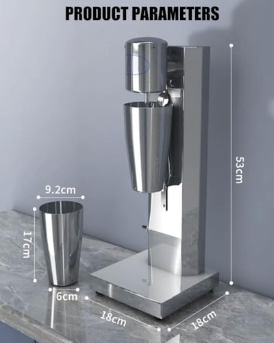 Commercial Milkshake Maker, Electric Stainless Steel Milk Shaker Machine with 800ML Cup, 1800rpm Milkshake Drink Mixer Smoothie Blenders for Home Milk Tea/Coffee Shop - Image 3