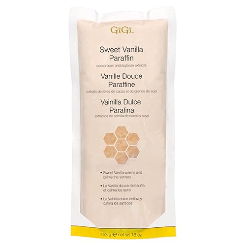 GiGi Cera de parafina de vainilla dulce con extractos de grano de cacao y soja 16 onzas GiGi Cera de parafina de vainilla dulce con extractos de grano de cacao y soja 16 onzas