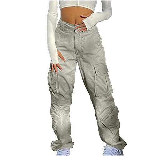 Cargo Pants Women Baggy Parachute Drawstring Elastic Waist Casual Wide Leg Trendy Y2K Teen Girls Loose Hiking Trousers