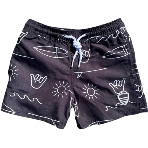 Sunguard Henry Toddler, Infant, Baby Boy Swim Trunks SPF 50 (Shaka, 7-8yrs) - Quick Dry Active Swim Shorts for Boys & Girls