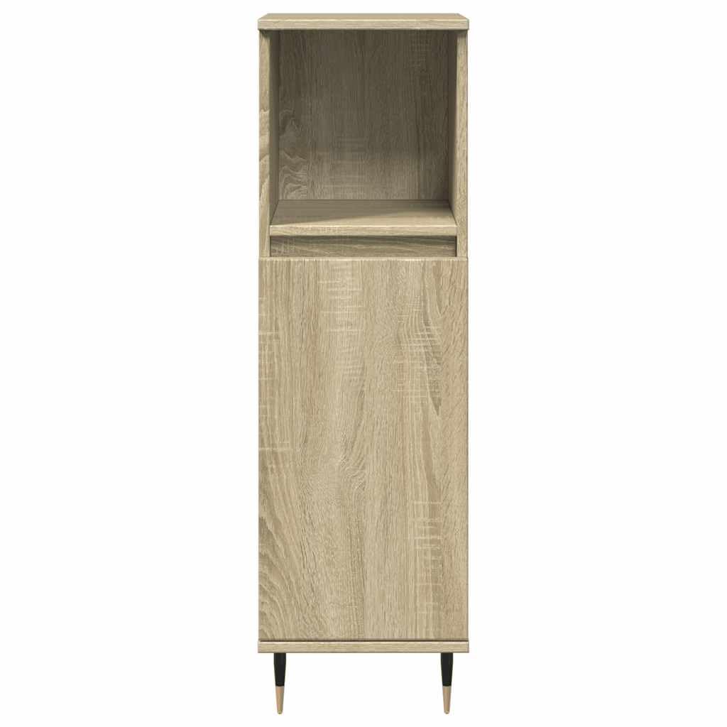 Armario de Baño con 3 Compartimentos y Puerta Reversible para Almacenamiento Organizado de Artículos de Tocador y Productos de Higiene Personal