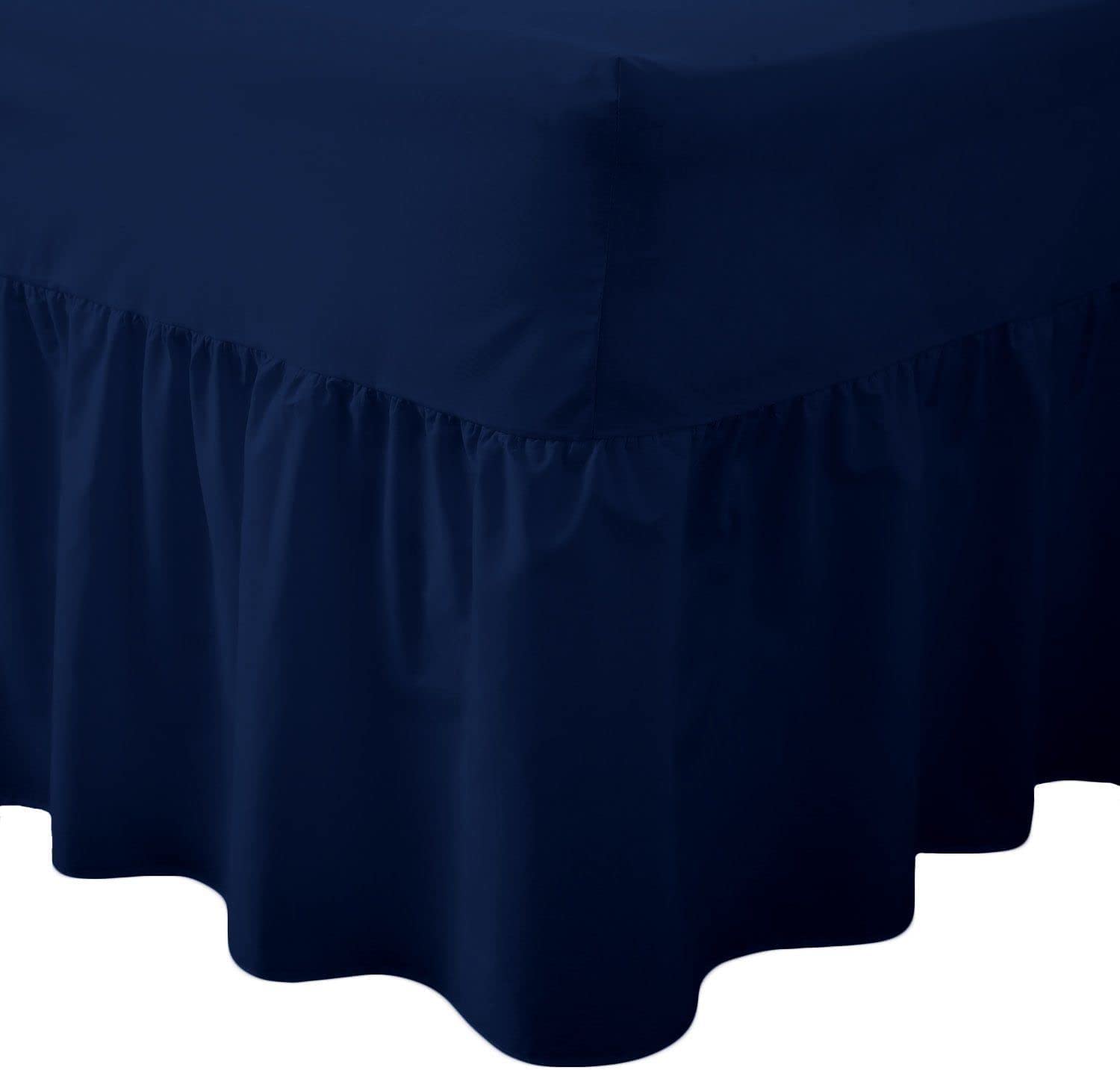 Ocean Nights Luxury Polycotton Fitted Valance Sheet 25cm Box Easy Care Frilled Valance Sheets Single Double King and Super King (Royal Blue, Single)