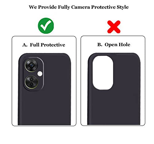 Image of A rtistque Liquid Silicone Back Cover Case for Oneplus Nord CE 3 Lite 5G Matte Shockproof TPU Soft Flexible with Camera Protection - Black