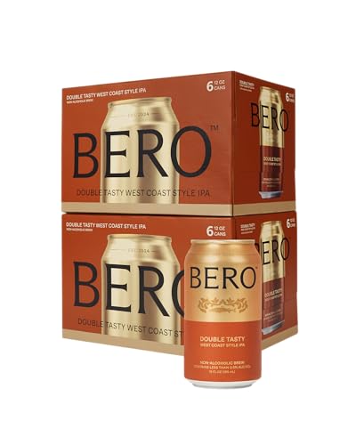Image of BERO Non Alcoholic Beer West Coast Style Crisp IPA, 12 Pack x 12 Oz Cans | NA Beer by Tom Holland, Citrus and Pine Notes Low Calorie Clean Option, No Alcohol Beverage Great for Any Occasion