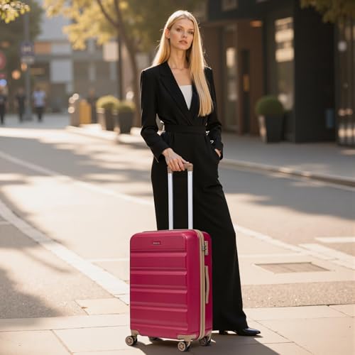 Image of 3 Piece Hardshell Luggage Set(20 inch /DB /TB,Red)