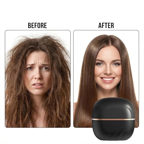 Plancha de Pelo Portátil Mini Eléctrica, Peine Alisador sin Cable para Viaje, Peine Caliente Recargable con 3 Niveles de Temperatura (Negro, 1 Unidad) miniatura 6