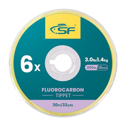 SF Clear Fluorocarbon Fly Fishing Tippet Material Line Leaders and Tippet Tenkara 30M 6X 1PCS