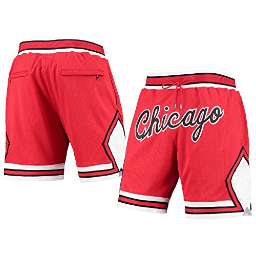 Men Basketball Shorts,Mens Retro Shorts 90s Classics Athletic Basketball Shorts with Pockets Mesh Quick Dry Activewear (Small, Red)
