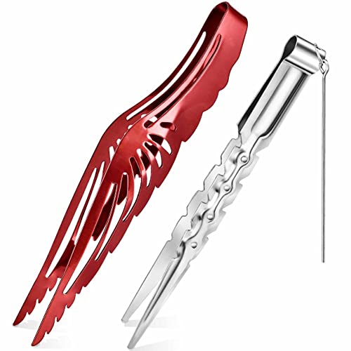 DFESKAH Set de pinces à chicha avec pince à charbon Wing de 23 cm et pince à tabac de 21,5 cm (rouge) Cover