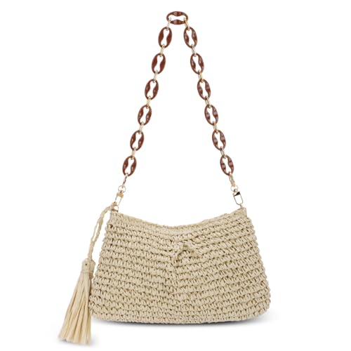 Emprier Straw Woven Shoulder Bags for Women Tote Handbags Summer Beach Purse
