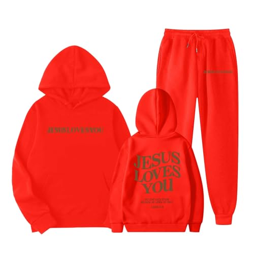 Ensemble sweat à capuche fille rouge en coton doux pour hiver 5-6 ans