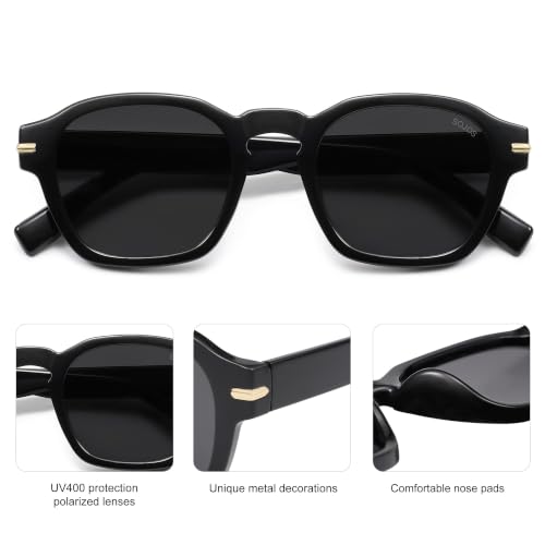 Image of SOJOS Retro Square Polarized Sunglasses Men Trendy Womens SJ2382 | Vintage UV400 90s Sun Glasses Outfit Driving