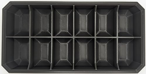 Slim Low Profile Bins/Organizers/Dividers/Small Parts Tray for Milwaukee Packout (Black 12 Compartment Rectangle Bin)