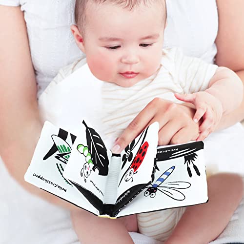 Image of 2 Pcs Baby Cloth Books - High Contrast Crinkle Books for Early Learning, Soft Fabric Educational Toys for Infants, Newborns, and Toddlers Ages 0-3 Years