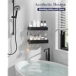 Kitsure Shower Caddy - 2 Pack Adhesive Shower Organizer, Rustproof Metal Shelves, No-Drill Bathroom Organizers and Storage, Black, XX-Large - Image 5