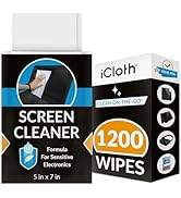Screen Cleaner Wipes by iCloth – Individually Wrapped – Ideal for Travel Size Toiletries – Streak...