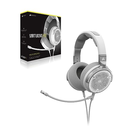 Corsair Virtuoso PRO Wired Open Back Gaming Headset - Detachable Uni-Directional Microphone - 50mm Graphene Drivers - 20Hz-40 kHz Frequency Response - White - image 7
