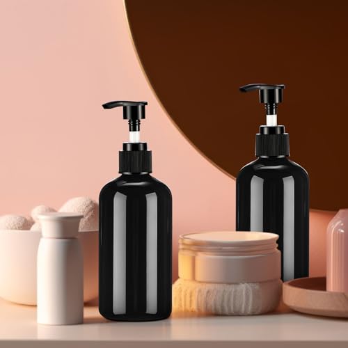 Image of CroBlissful 24 Pcs Empty Plastic Pump Bottles 8oz Refillable Lotion Pump Bottle Containers with Dispenser for Shampoo, Conditioner, Face Cream, Massage Oil, Liquid Soap (Black)