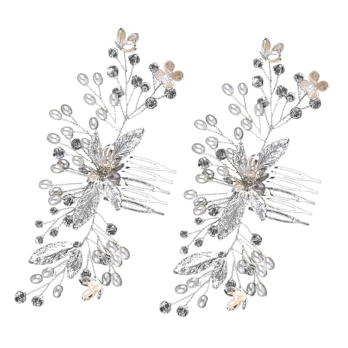 LOLIPPYY 2個新婦用水晶ヘアコーム 結婚式用エレガントな髪飾り 髪型を引き